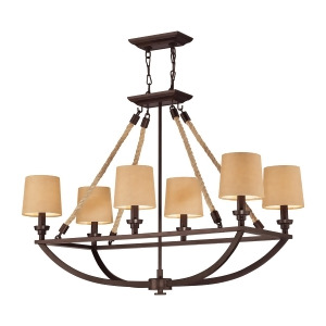 Landmark Lighting 63019-6 Natural Rope 6 Light Chandelier in Aged Bronze - All