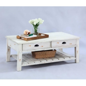 Progressive Furniture Willow Rectangular Cocktail Table in Distressed White - All