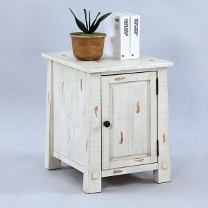 Progressive Furniture Willow Chairside Cabinet in Distressed White - All