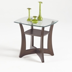 Progressive Furniture Abacoa Square Lamp Table in Dark Walnut - All