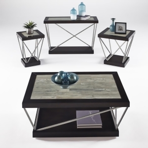 Progressive Furniture East Bay 4 Piece Coffee Table Set in Woodtone Tile - All