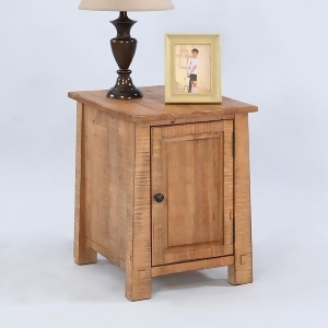 Progressive Furniture Willow Chairside Cabinet in Distressed Pine - All