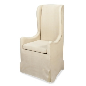 Progressive Furniture Sienna Skirted Wing Chair in Neutral Linen Fabric - All