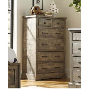 Progressive Furniture Meadow 5 Drawer Chest in Weathered Gray - All