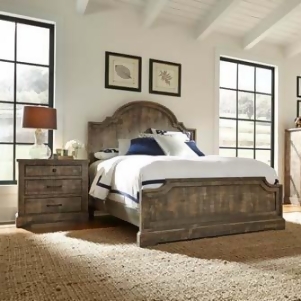 Progressive Furniture Meadow 2 Piece Panel Bedroom Set in Weathered Gray - All