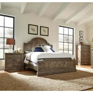 Progressive Furniture Meadow 3 Piece Panel Bedroom Set in Weathered Gray - All