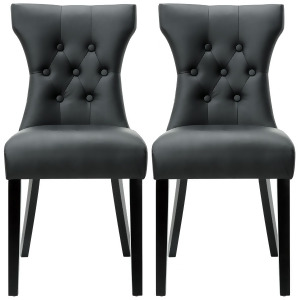 Modway Silhouette Dining Chairs Set of 2 in Black - All