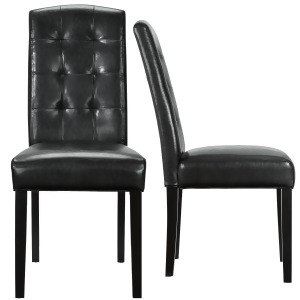 Modway Perdure Dining Chairs Set of 2 in Black - All