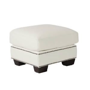 Lazzaro Marilyn Leather Ottoman in White - All