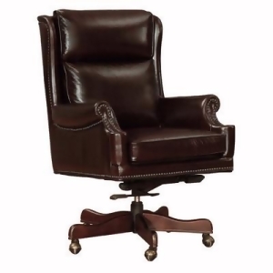 Lazzaro Clinton Leather Office Chair in Cranberry - All