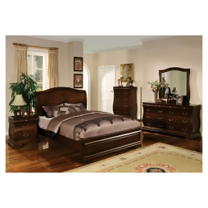 Furniture of America Curved 8-Drawer Dresser and Mirror Set In Dark Walnut - All