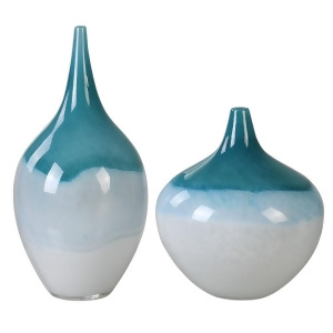 Uttermost Carla Teal White Vases Set of 2 - All