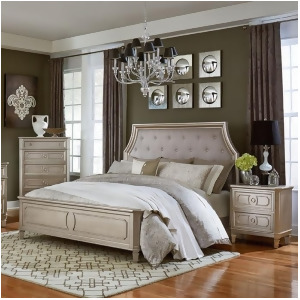 Standard Furniture Windsor Silver 3 Piece Panel Bedroom Set in Silver - All