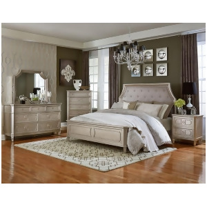 Standard Furniture Windsor Silver 4 Piece Panel Bedroom Set in Silver - All