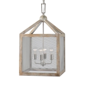 Uttermost Nashua 4 Light Wooden Lantern Pendant - All