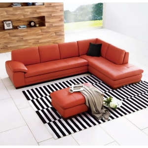 J M Furniture 625 2 Piece Italian Leather Living Room Set in Pumpkin - All