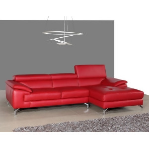 J M Furniture A973b Italian Leather Sectional in Red - All