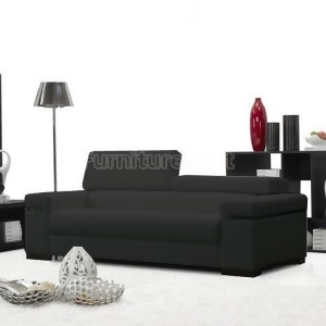 J M Furniture Soho Sofa in Black Leather - All
