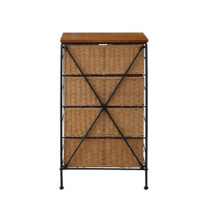 4D Concepts 4 Drawer Wicker Stand in Wicker Metal - All