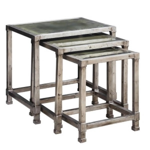 Uttermost Keanna Antiqued Silver Nesting Tables Set of 3 - All