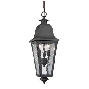 Elk Lighting Forged Brookridge Collection 3 Light Outdoor Pendant In Charcoal - All