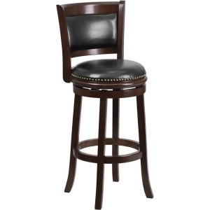 Flash Furniture Ta-61029-ca-gg 29 Cappuccino Wood Bar Stool With Black Leather - All
