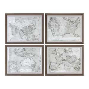 Uttermost World Maps Framed Prints Set of 4 - All