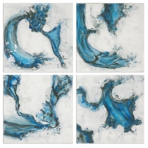 Uttermost Swirls In Blue Abstract Art Set of 4 - All
