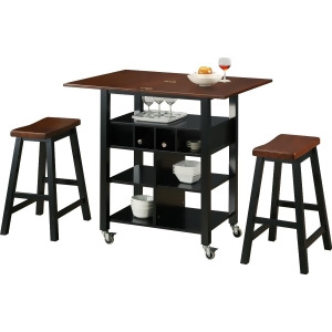 4D Concepts Phoenix Kitchen Island With 2 Stools - All