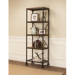 Sunset Trading Rustic Elm Industrial 4 Shelf Bookcase - All