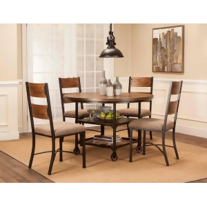 Sunset Trading Rustic Elm Industrial 5 Piece Dining Table Set - All