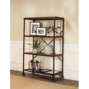 Sunset Trading Rustic Elm Industrial 3 Shelf Bookcase - All
