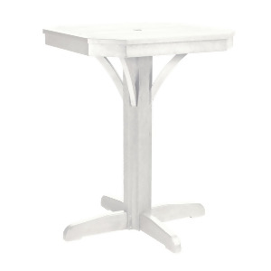 C.r. Plastics 28 Pedestal Square Counter Table in White - All