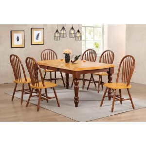 Sunset Trading 7 Piece Extension Dining Set w/Nutmeg Light Oak Arrowback Chairs - All