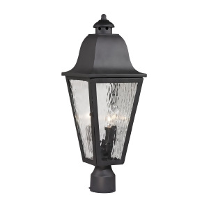 Elk Lighting Forged Brookridge Collection 3 Light Outdoor Post Light In Charcoal - All