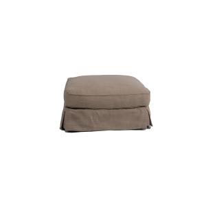 Sunset Trading Americana Ottoman With Slipcover in Linen - All