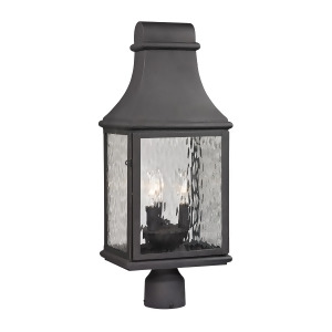 Elk Lighting Forged Jefferson Collection 3 Light Outdoor Post Light In Charcoal - All