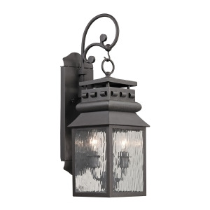 Elk Lighting Forged Lancaster Collection 2 Light Outdoor Sconce In Charcoal 47 - All