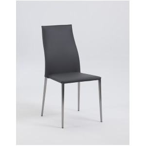 Chintaly Elsa Contour Back Stackable Side Chair In Gray Set of 4 - All