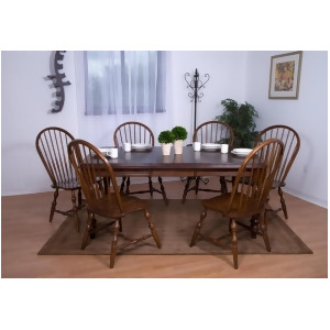 Sunset Trading 7 Piece Extension Dining Set w/Chestnut Arrowback Chairs - All