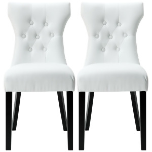 Modway Silhouette Dining Chairs Set of 2 in White - All