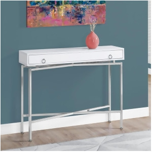Monarch Specialties 2443 42 Inch Glossy White Chrome Hall Console - All