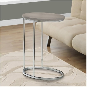Monarch Specialties 3241 Oval Accent Table in Dark Taupe w/Chrome Metal - All