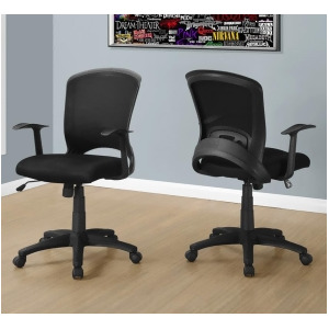 Monarch Specialties 7265 Multi-Position Office Chair in Black Mesh Mid-Back - All
