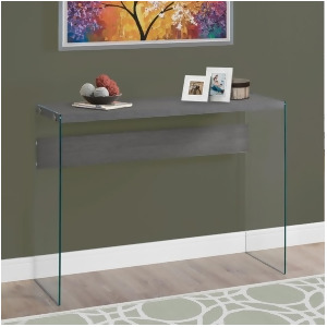 Monarch Specialties 3222 Tempered Glass Console Table in Grey - All