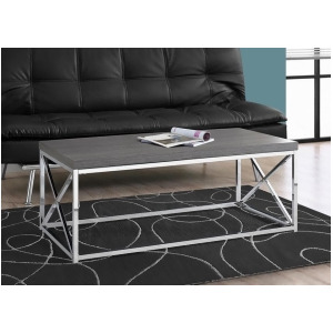 Monarch Specialties 3225 Coffee Table in Grey w/Chrome Metal - All