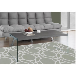 Monarch Specialties 3220 Tempered Glass Coffee Table in Grey - All