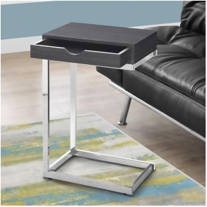 Monarch Specialties 3229 Accent Table in Chrome Metal Grey w/Drawer - All