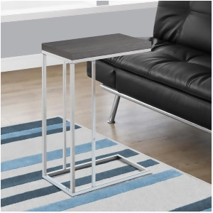 Monarch Specialties 3228 Accent Table in Grey w/Chrome Metal - All