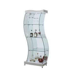 Chintaly 6618 S-Shaped Glass Curio in Clear White - All